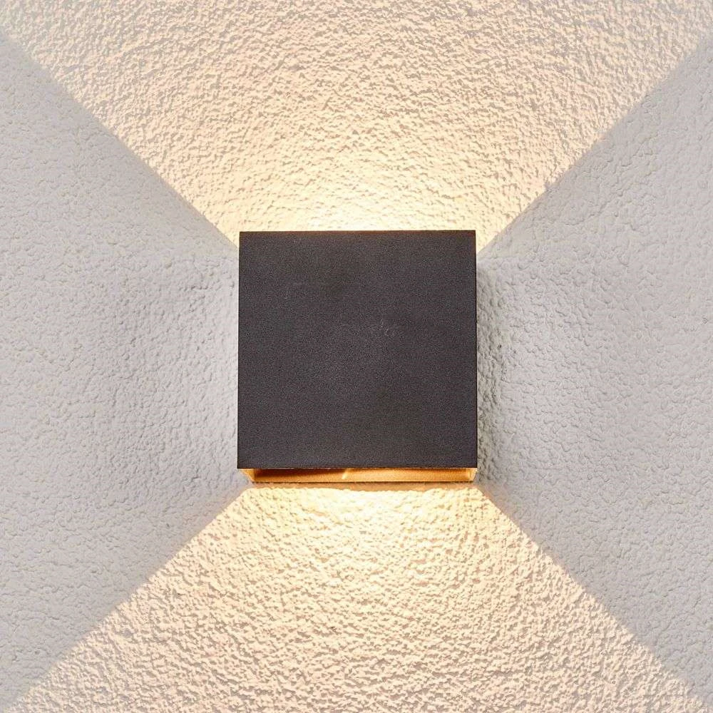 Evie Udendørs Aplique De Pared Dark Grey/Clear - Lucande - Imagen 2