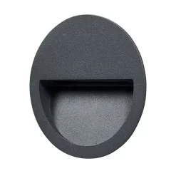 Loya Round Exterior Luz De Pared Empotrada Dark Grey - Lucande