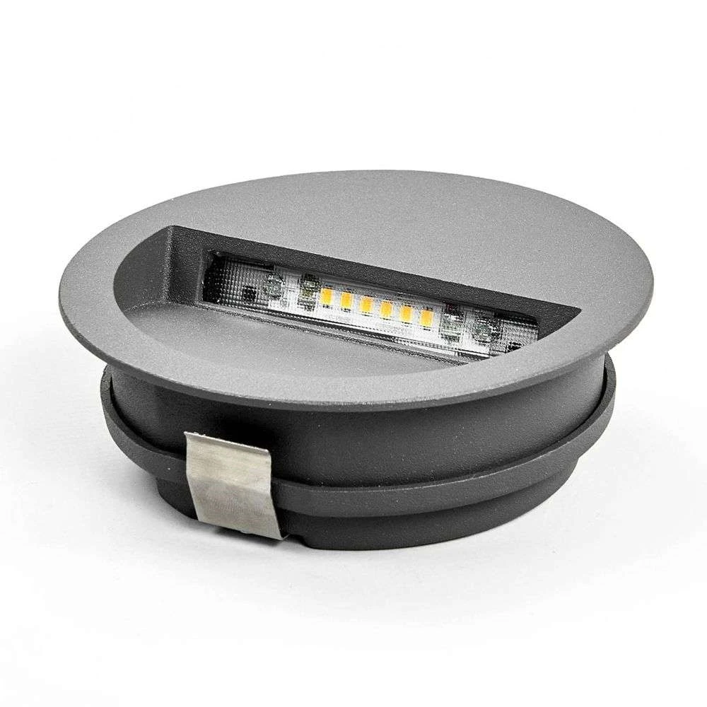 Loya Round Exterior Luz De Pared Empotrada Dark Grey - Lucande - Imagen 3