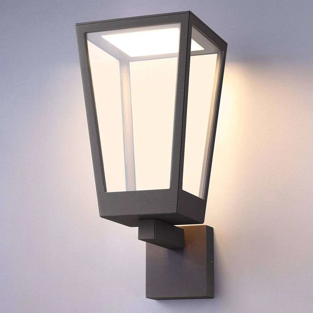 Chaja Udendørs Aplique De Pared Dark Grey/Clear - Lucande - Imagen 6