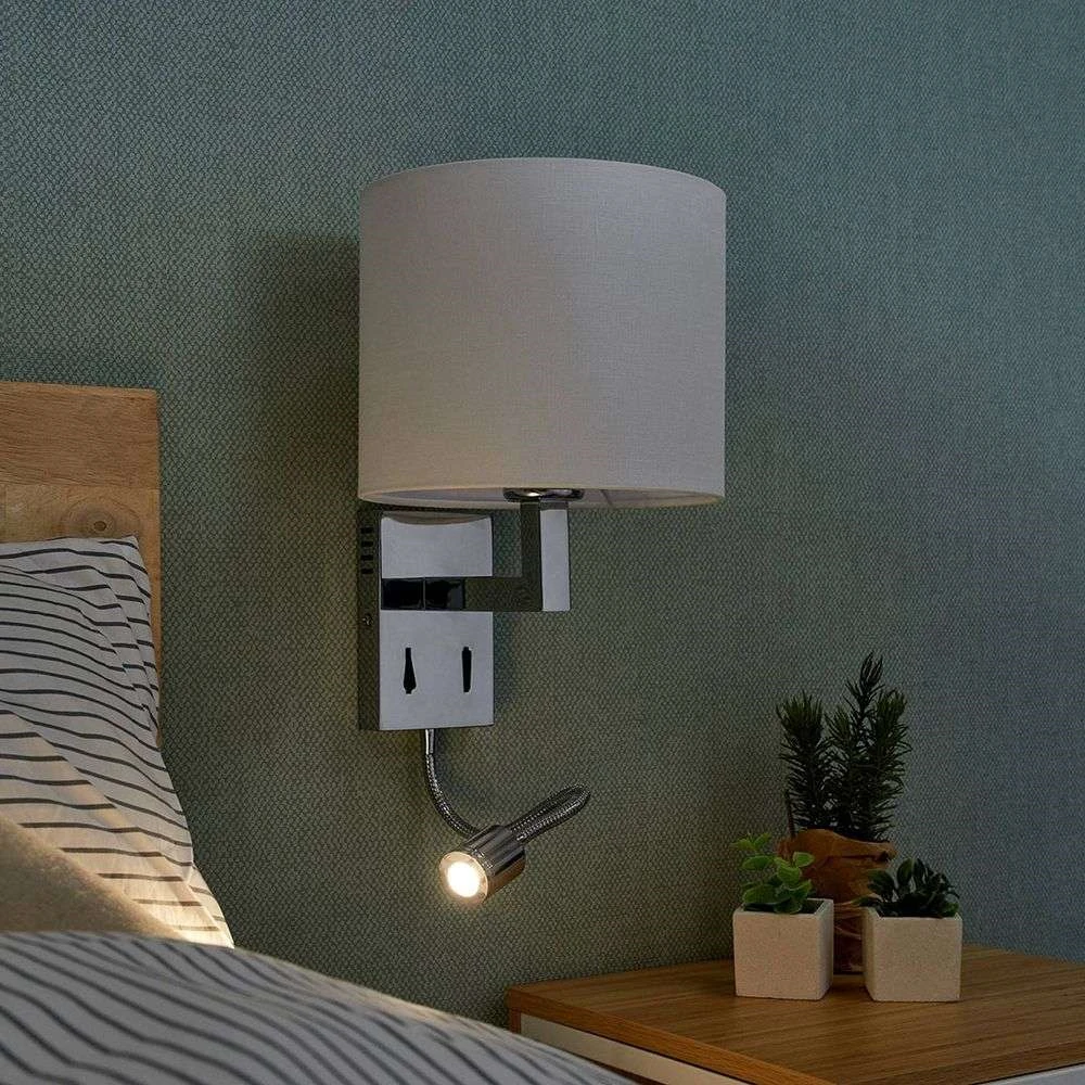 Taron Aplique De Pared White/Chrome - Lucande - Imagen 3