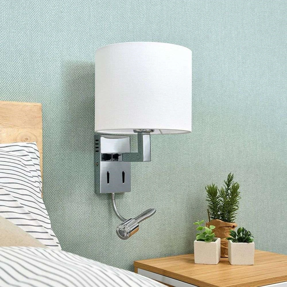 Taron Aplique De Pared White/Chrome - Lucande - Imagen 4