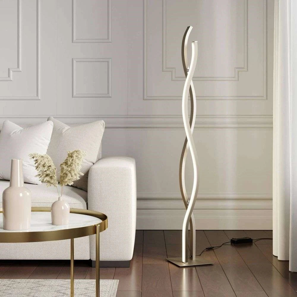 Mairia Lámpara De Pie Alu - Lucande - Imagen 2