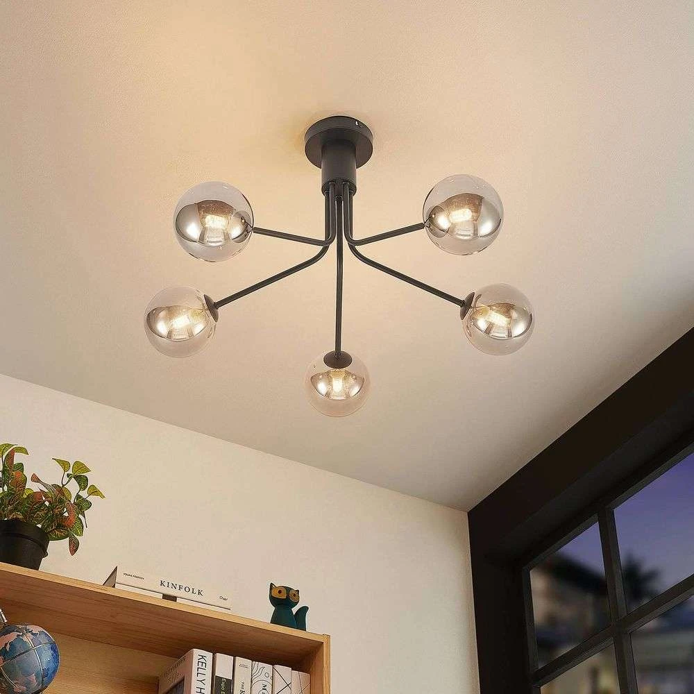 Wynina 5 Lámpara De Techo Black/Smoke - Lucande - Imagen 2