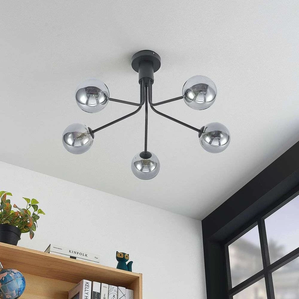 Wynina 5 Lámpara De Techo Black/Smoke - Lucande - Imagen 3