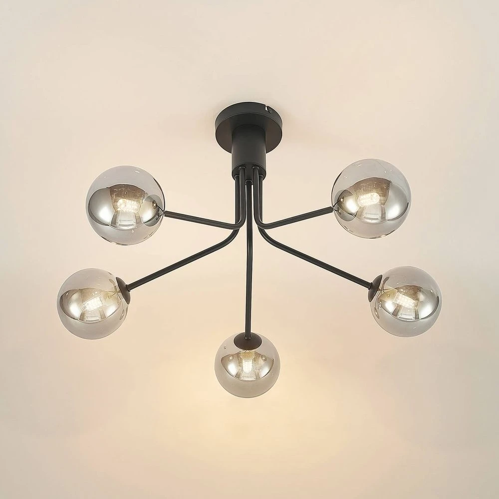 Wynina 5 Lámpara De Techo Black/Smoke - Lucande - Imagen 5