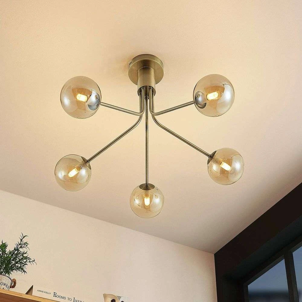 Wynina 5 Lámpara De Techo Brass/Amber - Lucande - Imagen 2