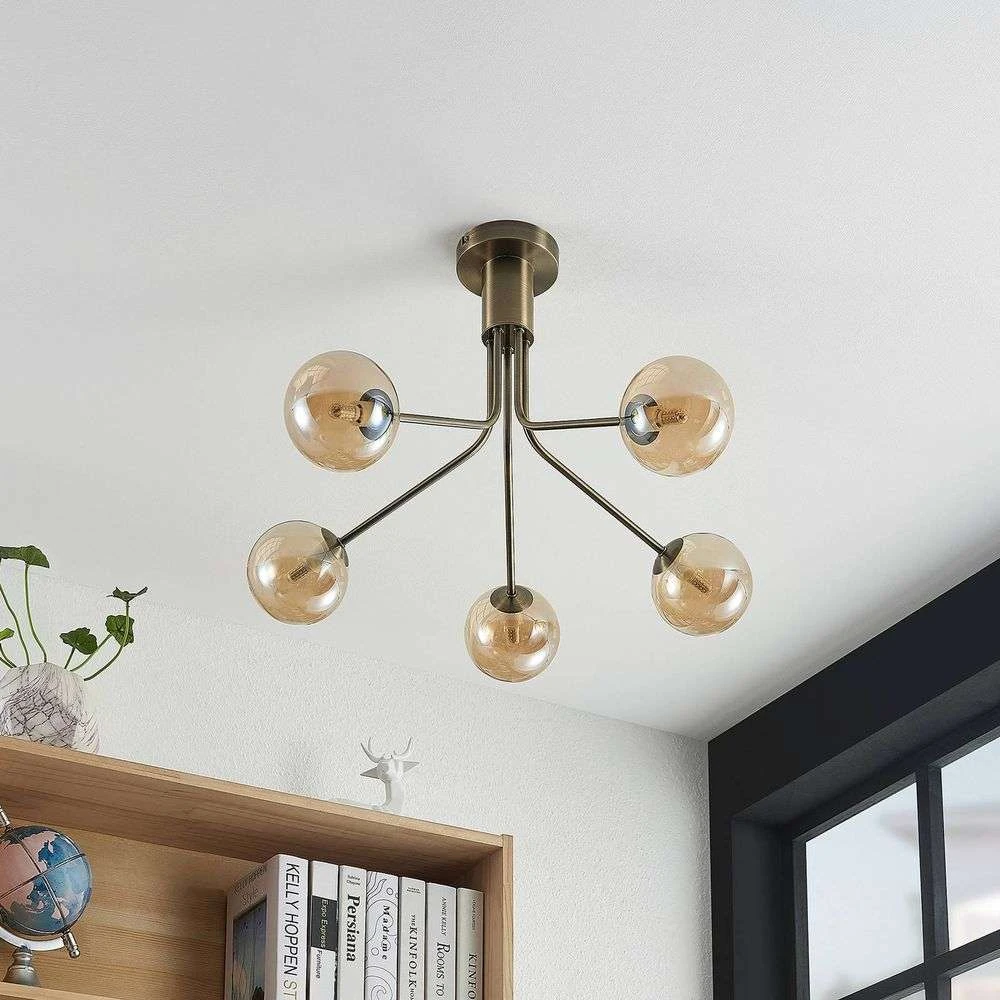 Wynina 5 Lámpara De Techo Brass/Amber - Lucande - Imagen 3