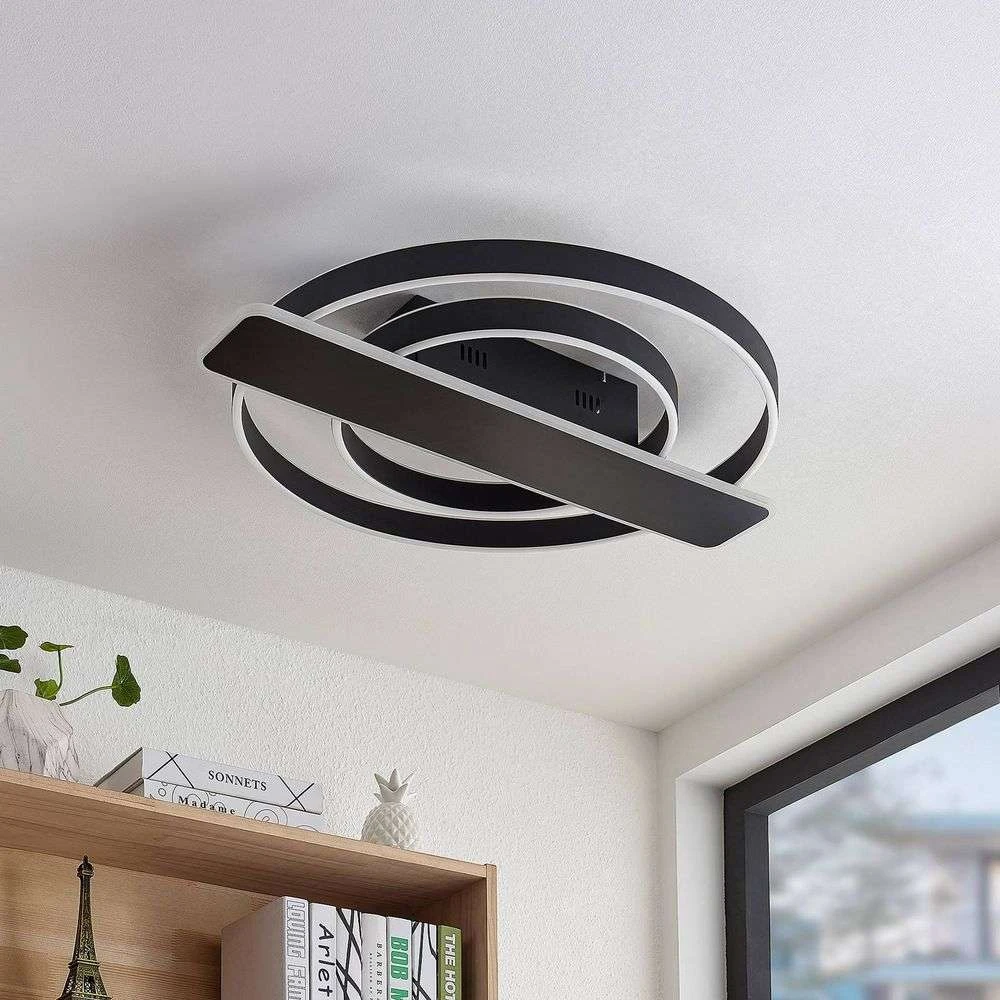 Linetti Round Lámpara De Techo Black - Lucande - Imagen 4