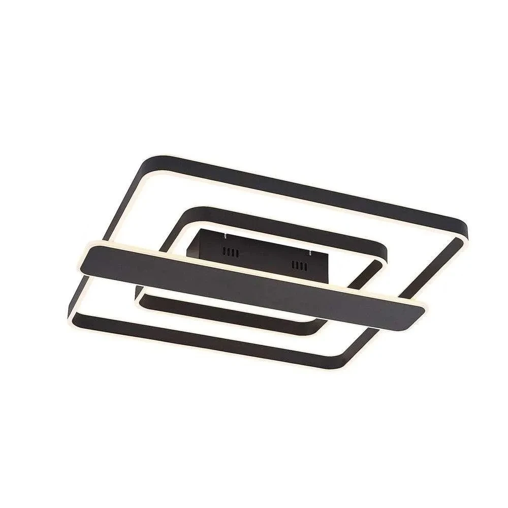 Linetti Square 70 Lámpara De Techo Black - Lucande