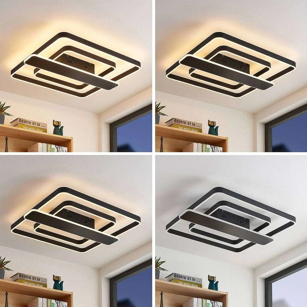 Linetti Square 70 Lámpara De Techo Black - Lucande - Imagen 2