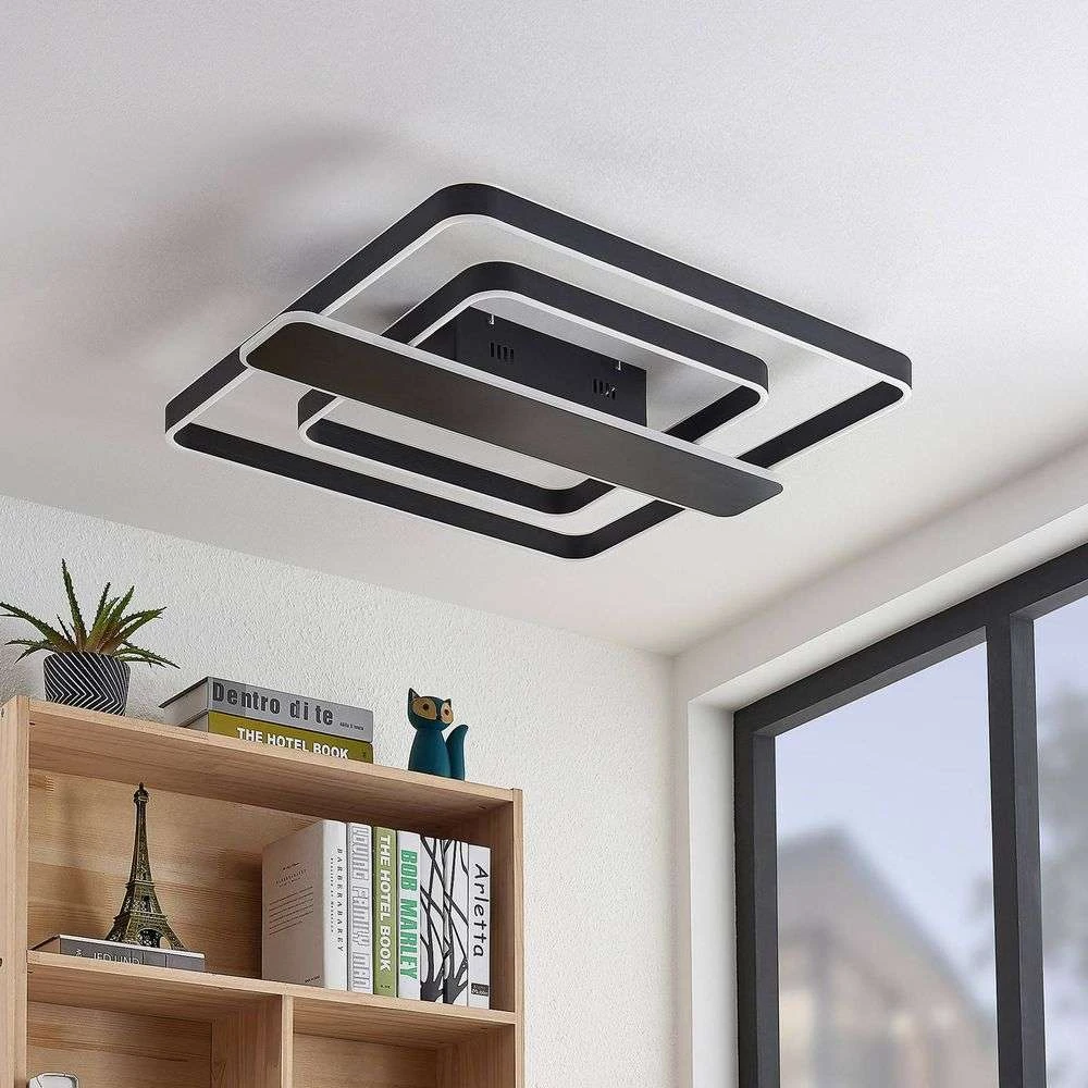 Linetti Square 70 Lámpara De Techo Black - Lucande - Imagen 3