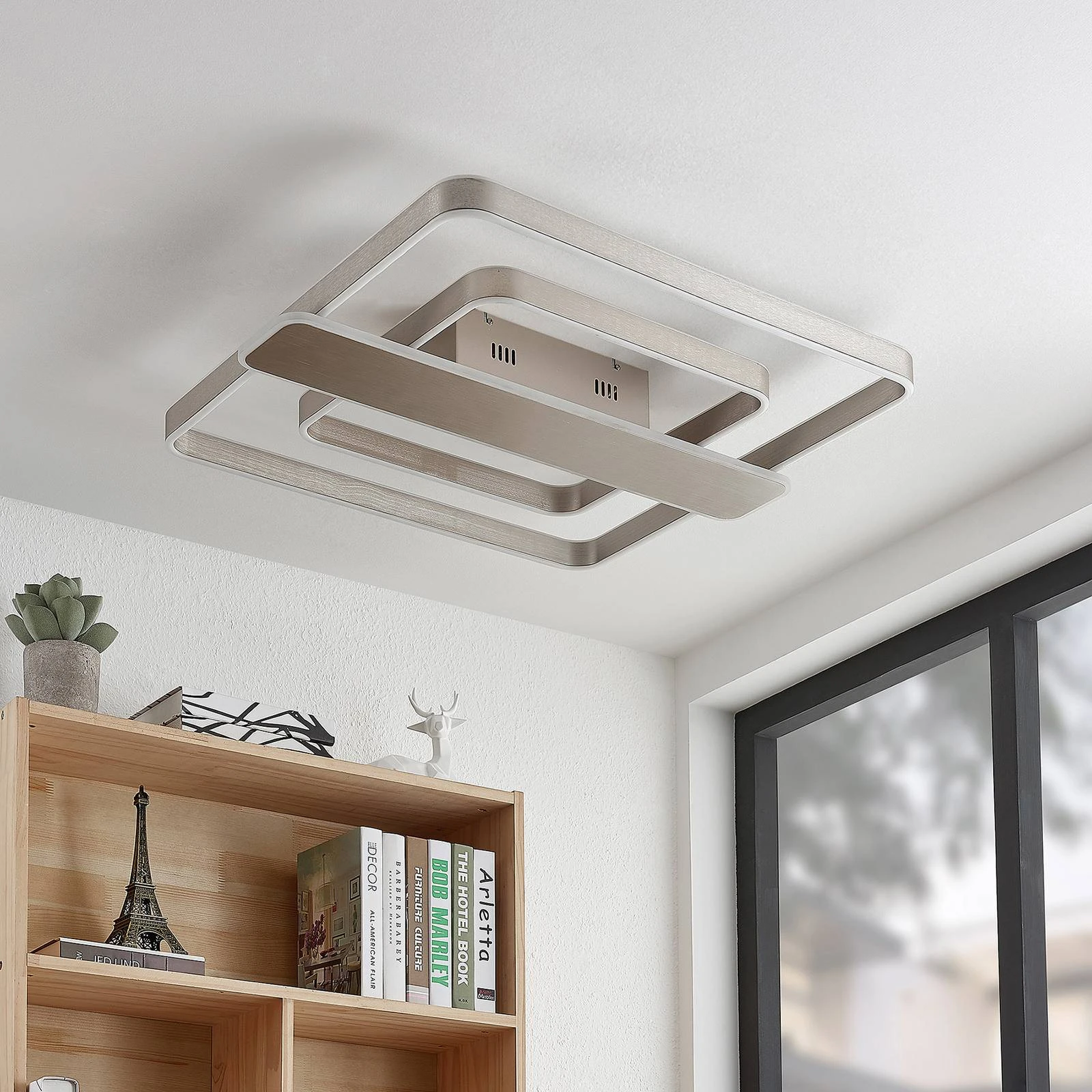 Linetti Square 70 Lámpara De Techo Nickel - Lucande - Imagen 5