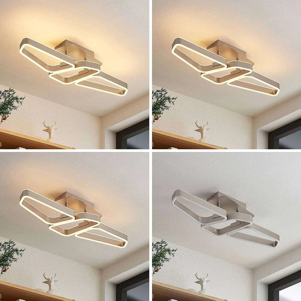 Quinn 3 Lámpara De Techo Nickel - Lucande - Imagen 2