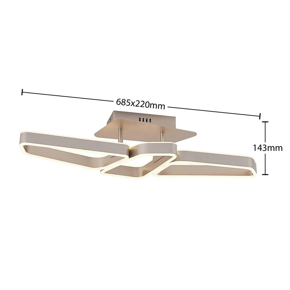 Quinn 3 Lámpara De Techo Nickel - Lucande - Imagen 4