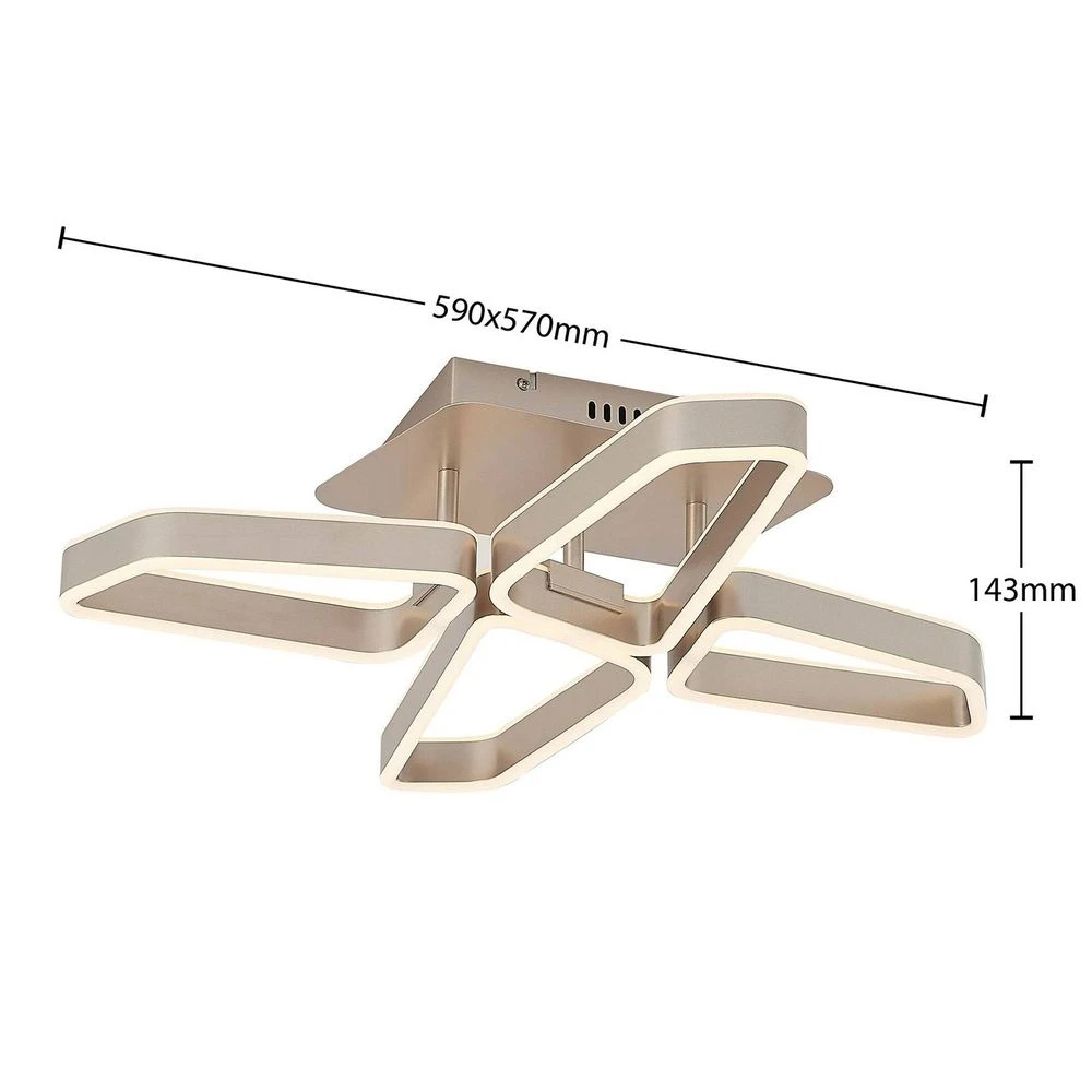 Quinn 4 Lámpara De Techo Nickel - Lucande - Imagen 4