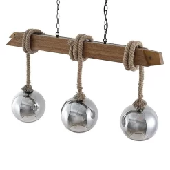 Mevan 3 Lámpara Colgante Wood/Smoke - Lucande