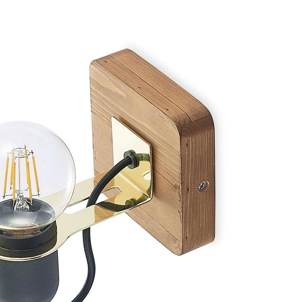 Becky Aplique De Pared Black/Wood - Lucande - Imagen 4