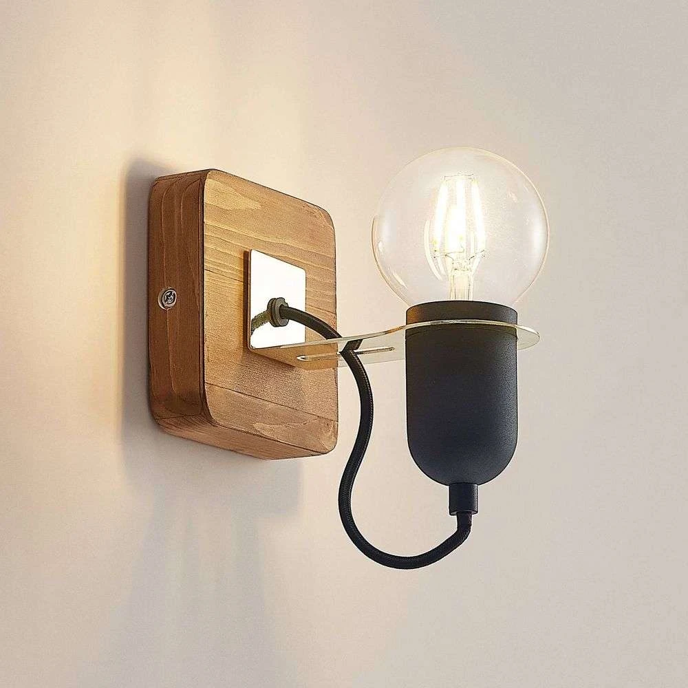 Becky Aplique De Pared Black/Wood - Lucande - Imagen 5