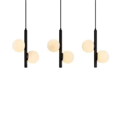 Emarin 3 Lámpara Colgante Black/Opal - Lucande
