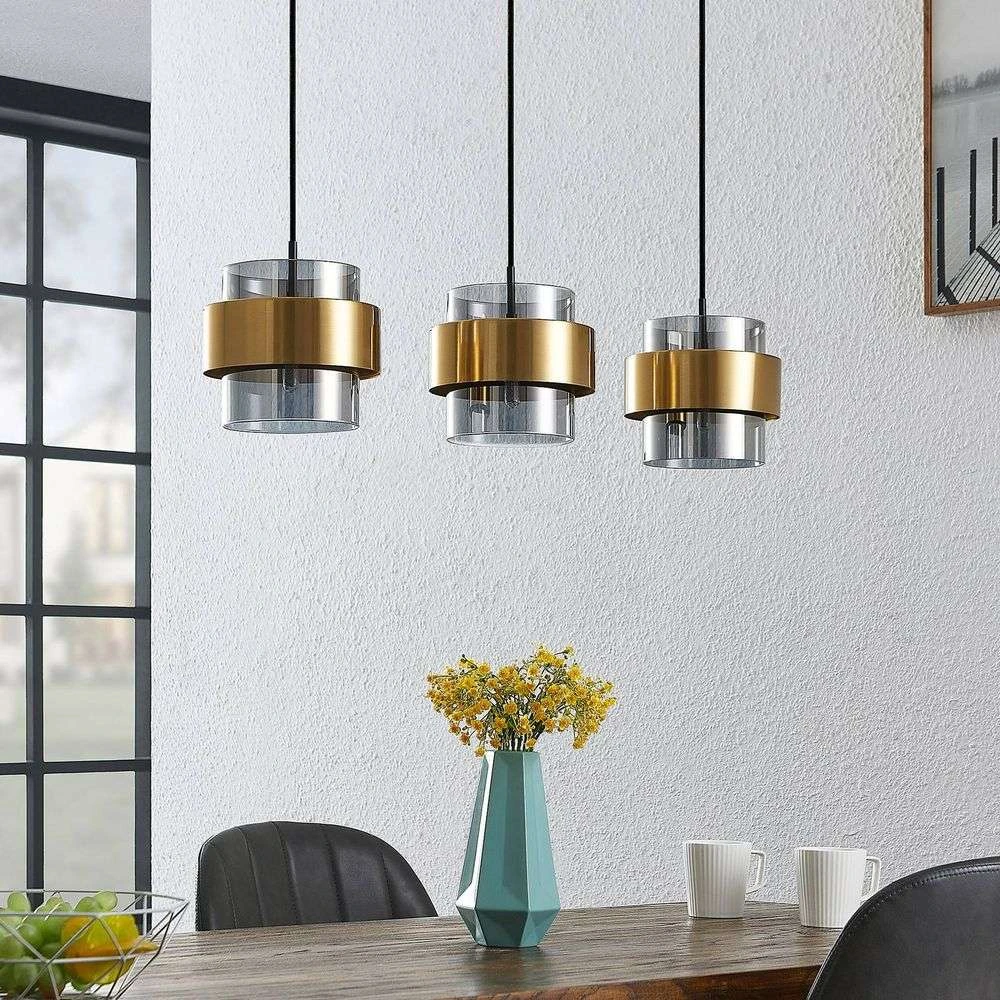 Ikibare 3 Lámpara Colgante Black/Brass/Smoke - Lucande - Imagen 3