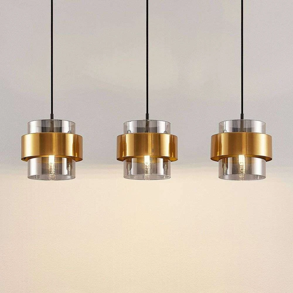 Ikibare 3 Lámpara Colgante Black/Brass/Smoke - Lucande - Imagen 5