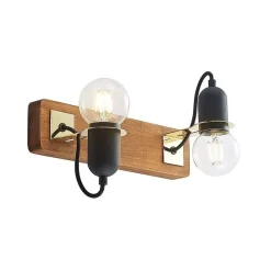 Becky Aplique De Pared Wood/Black/Brass - Lucande