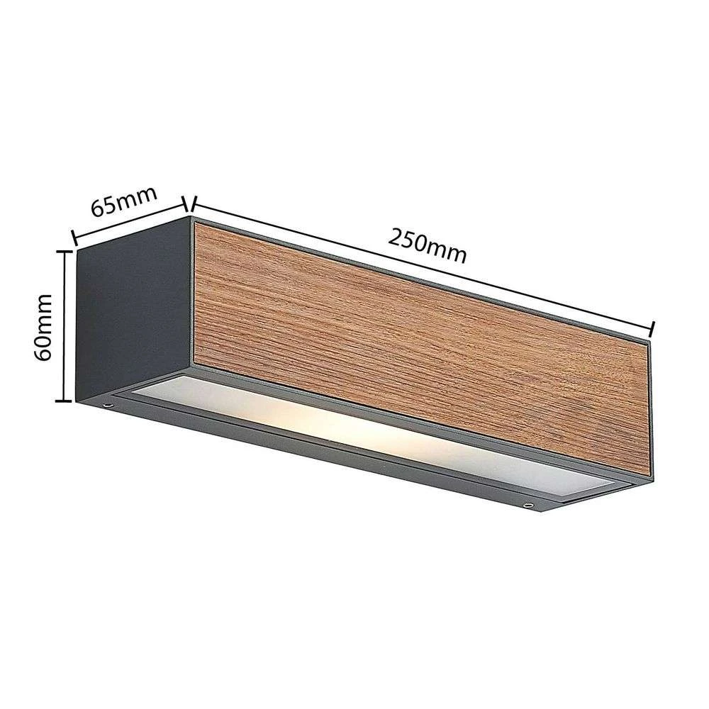 Lengo Down Aplique Exterior L25 Wood - Lucande - Imagen 3