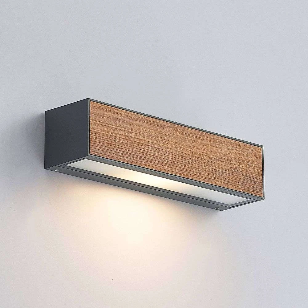 Lengo Down Aplique Exterior L25 Wood - Lucande - Imagen 4